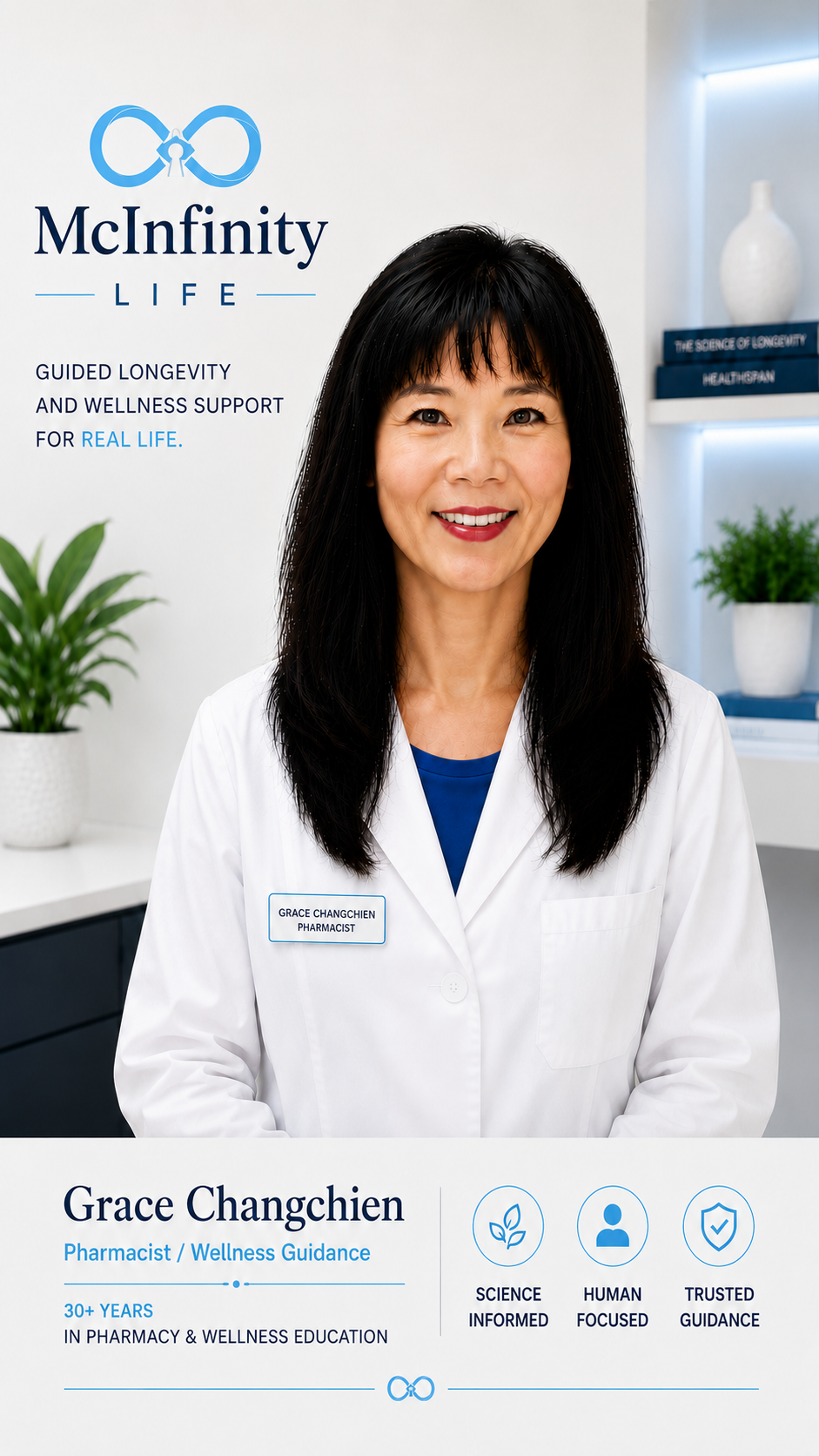 Grace Changchien — Licensed Pharmacist / Longevity Guidance